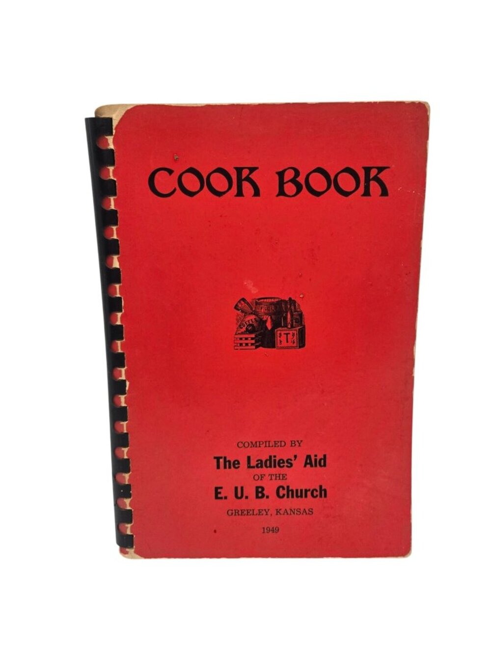 Vintage 1949 Greeley Kansas EUB Church Ladies Aid Cookbook KS Advertisements